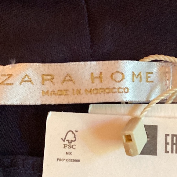 NWT. Zara Home Navy Blue Cotton Dressing Gown/Robe. Size M. - Picture 4 of 6